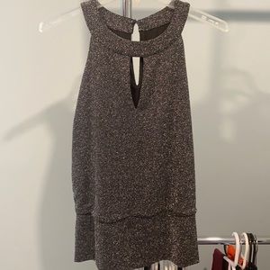 Keyhole sequin sparkle top